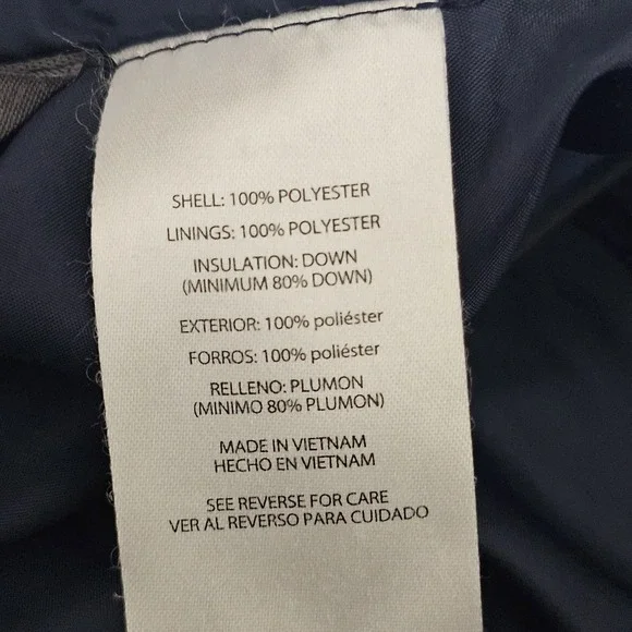 Eddie Bauer EB650 Down Puffer Jacket Mens Size Large Blue Full Zip Coat Outdoors - Picture 6 of 9